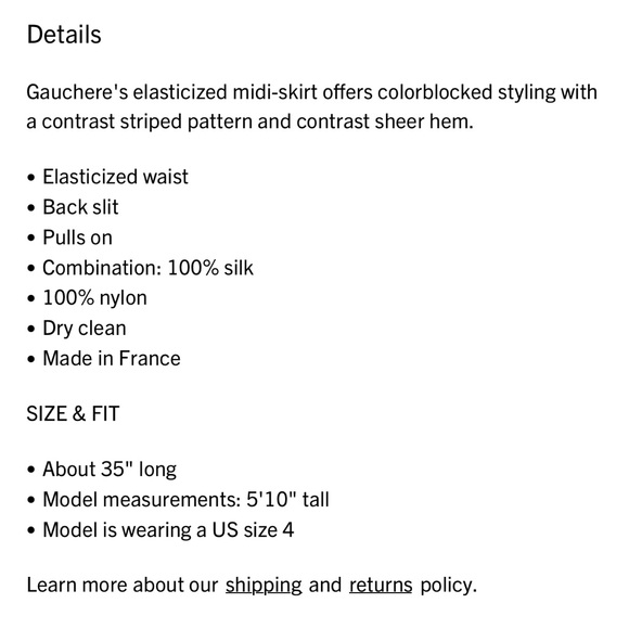 Gauchere • Striped and Sheer Midi Skirt • 42 (10) - Picture 15 of 15